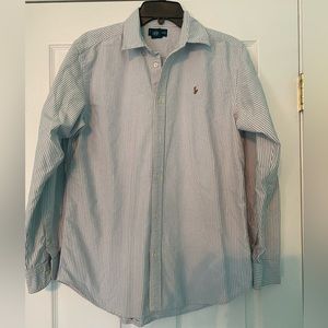 RALPH LAUREN boys Oxford blue white shirt size 20